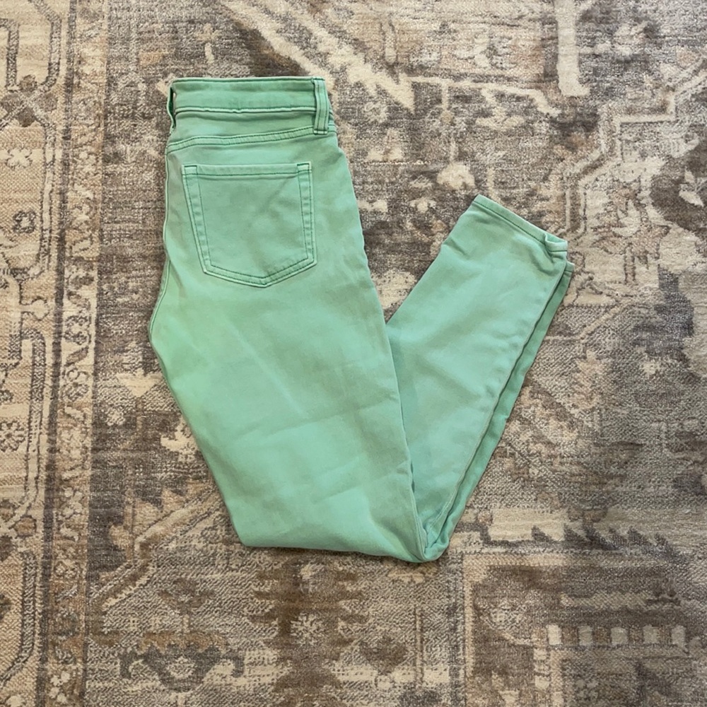 Green skinny leggings size 0